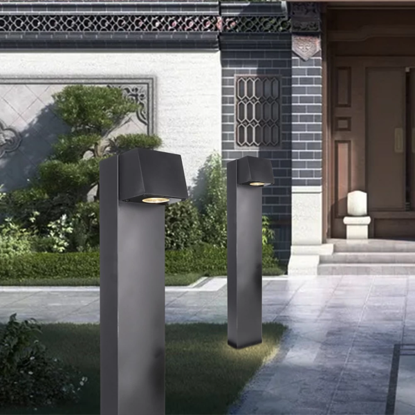 فانوس حديقة اسود مع اللمبات - 60 سم