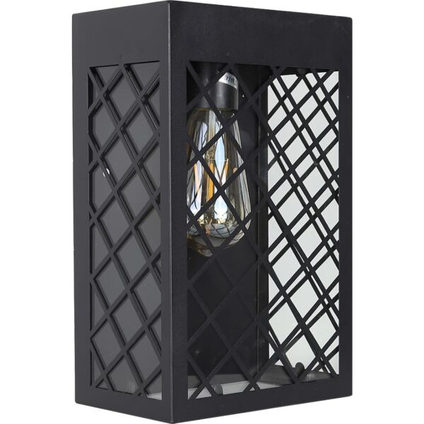 اضاءة جدارية خارجي فانوس مايل - اسود