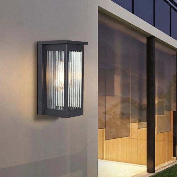 اضاءة جدارية خارجية فانوس كايا - اسود