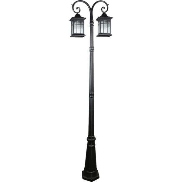 عامود اضاءة فانوس مجوز 220 سم - اسود