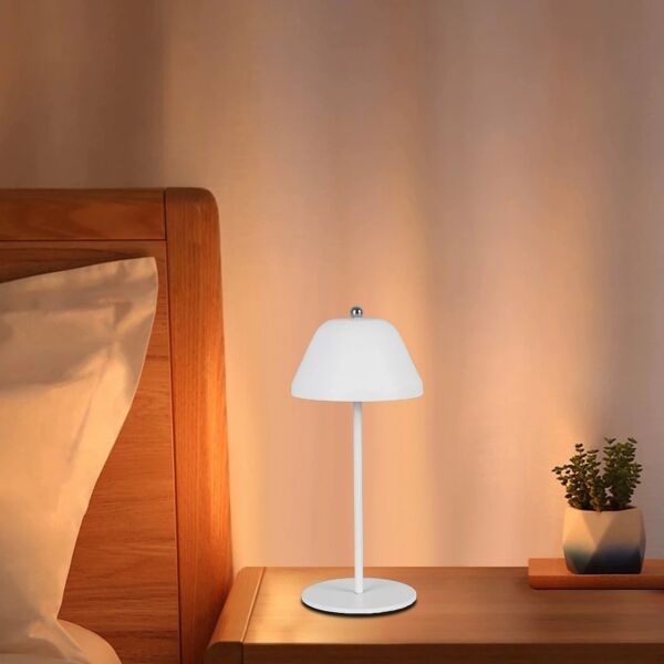 ابجورة طاولة تعمل بالبطارية انارة 3 إضاءات مورلا - ابيض