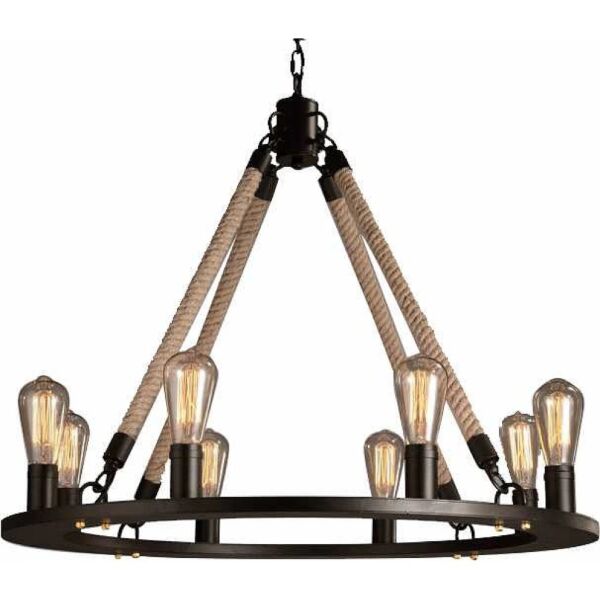 اضاءة معلقة حبال مودرن دائري - بني