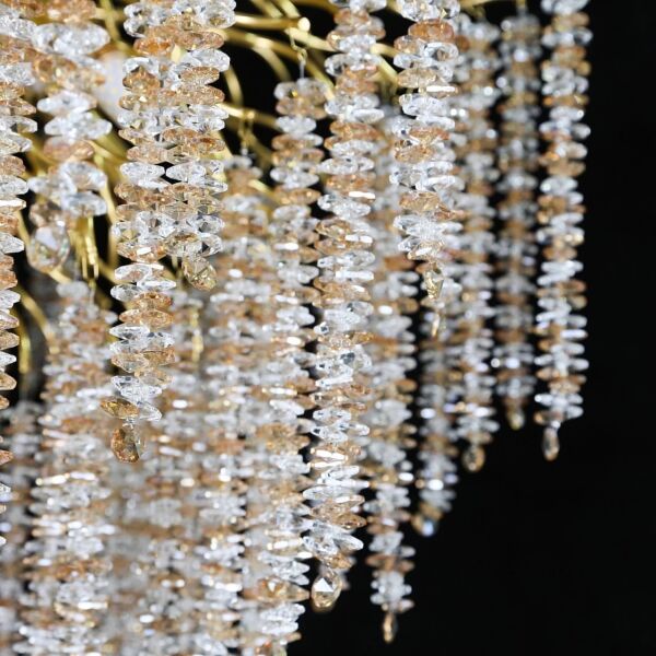 ثريا 100 سم ذهبي مع شفاف مع عسلي