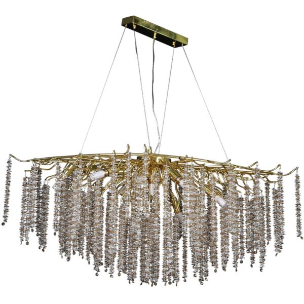 ثريا 120 سم ذهبي مع شفاف مع عسلي