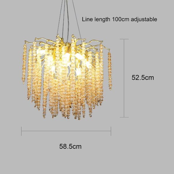 ثريا علاقي مودرن مع شفاف مع عسلي E14 لمبة - ذهبي