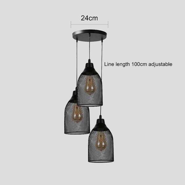 علاقي مودرن ثلاثي اسود E27