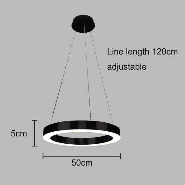 إنارة معلقة مودرن قاعدة واحدة 36 واط 50 سم - اسود