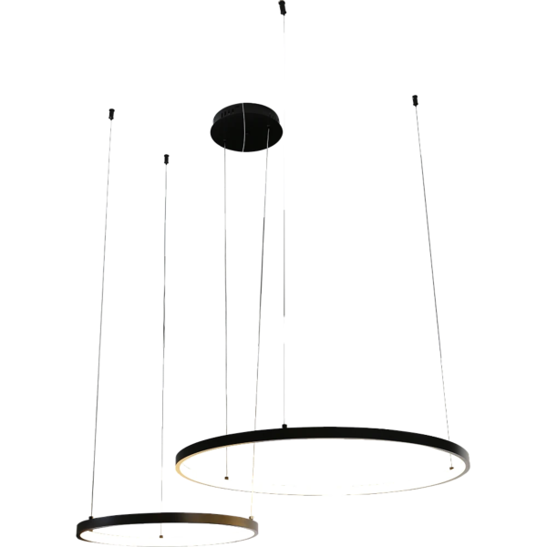 ثريا علاقي مودرن اسود لون الانارة اصفر