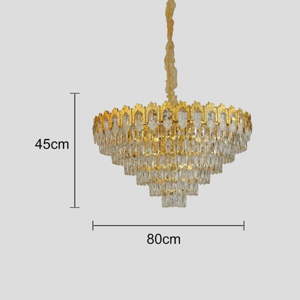 انارة معلقة مودرن غطاء لون ذهبي سوال E14x16L قطر 80 سم