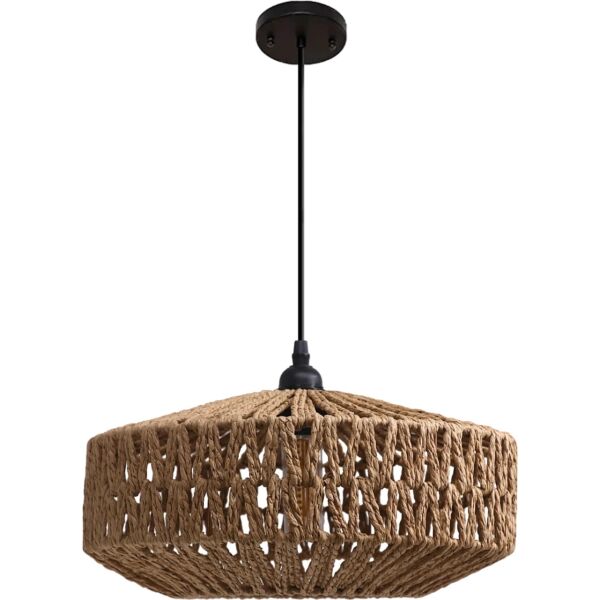 انارة معلقة خيزران 2 متر E27x1L قطر 24 سم ساسو