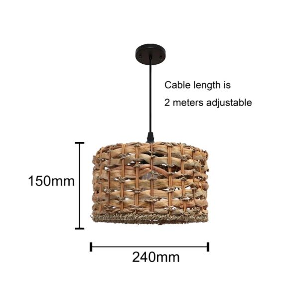 إنارة معلقة قش بني - 24 سم