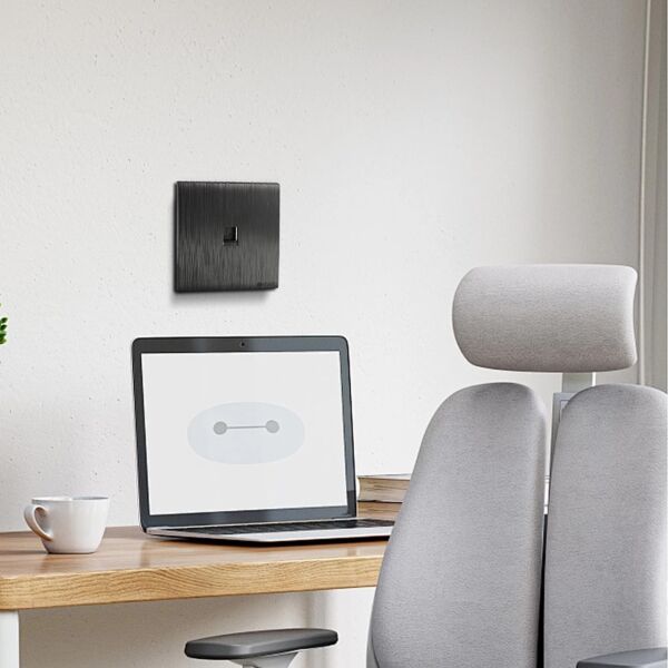 فيش كمبيوتر توفل - اسود بيانو بلاتيني