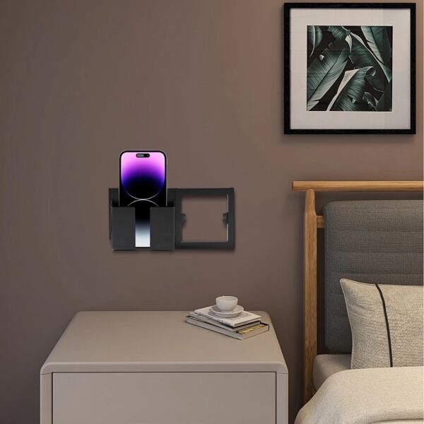 حامل جوال على الفريم توفل - اسود بيانو بلاتيني