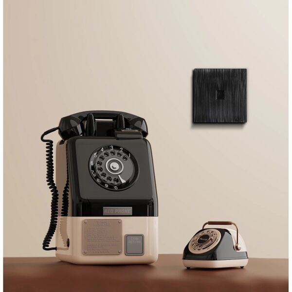 فيش منفذ هاتف تلفون مفرد توفل - اسود بيانو بلاتيني