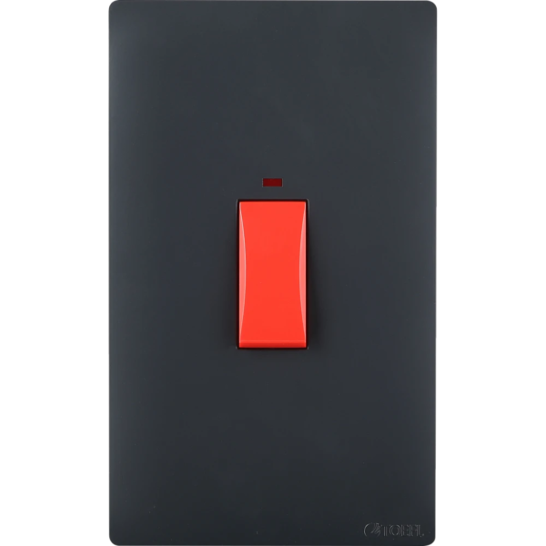 مفتاح مكيف مستطيل 45 امبير لون أسود بيانو