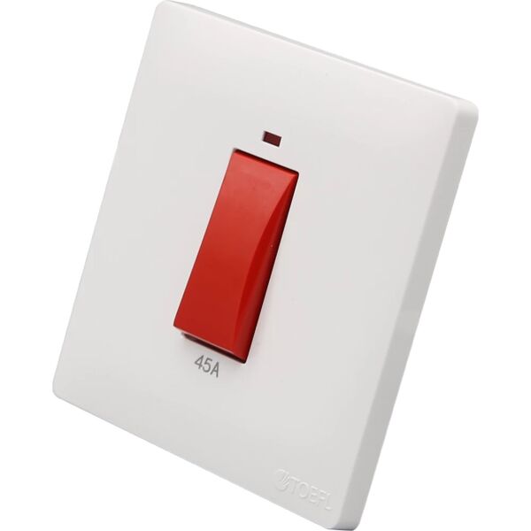 مفتاح مكيف مربع طقة حمراء 45 امبير - ابيض بيانو