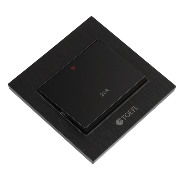 مفتاح سخان مربع 20 امبير - أسود حجري