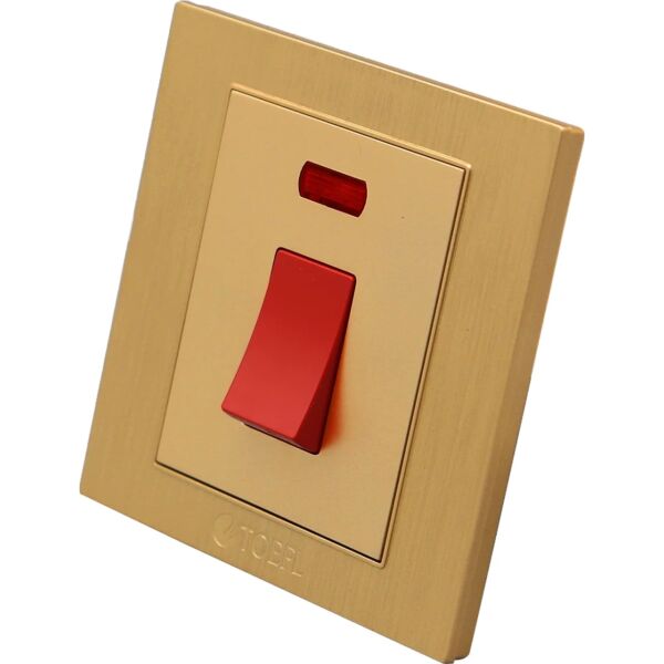 مفتاح مكيف مربع 45 امبير توفل - ذهبي واحمر