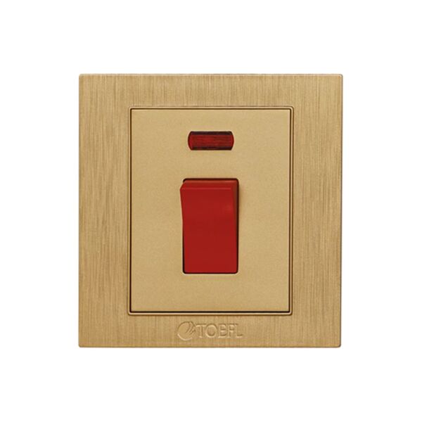 مفتاح مكيف مربع 45 امبير توفل - ذهبي واحمر