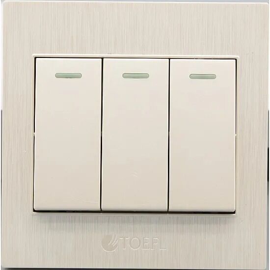 مفتاح إضاءة ثلاثي لون لولي توفل