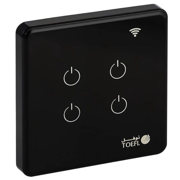 مفتاح ذكي رباعي تحكم عن بعد WiFi توفل - اسود