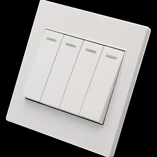 مفتاح مياسين رباعي لون ابيض سادة توفل