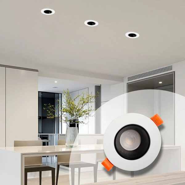 كشاف دفن لون شمسي كريمي 7 سم مانع للتوهج 7 واط