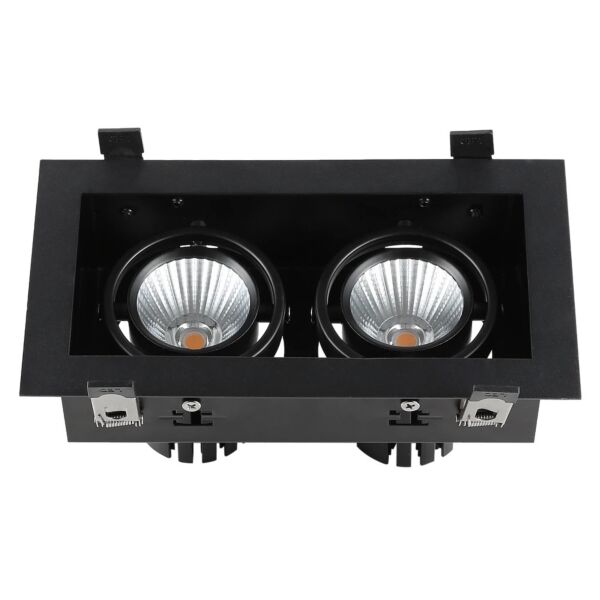 إضاءة جدارية سبوت لايت لون الانارة اصفر مانع للتوهج مستطيل 30 واط توفل - اسود