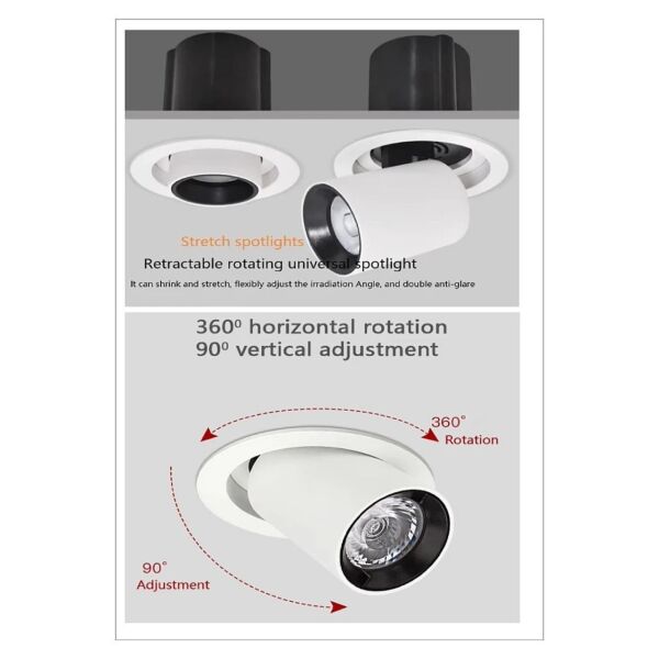 سبوت لايت مانع للتوهج متحرك مربع ثلاثي 50 واط