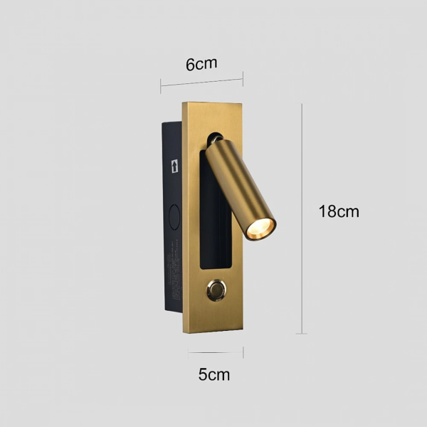 إبليك جداري مودرن 3 واط - ذهبي مع اصفر