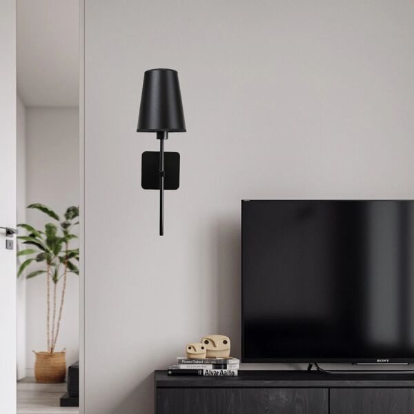 إضاءة ابليك حائط مودرن مفرد - اسود