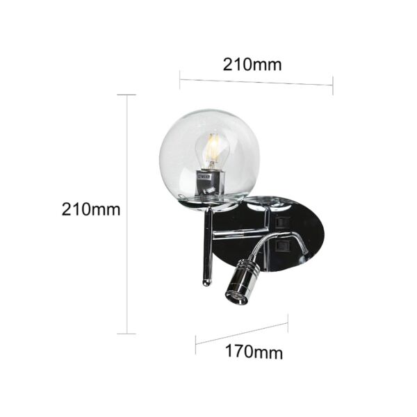 إضاءة جدارية مودرن فضي E27
