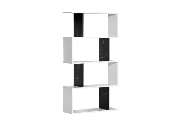 وحدة رفوف 4 دور أديما لون أبيض وأسود