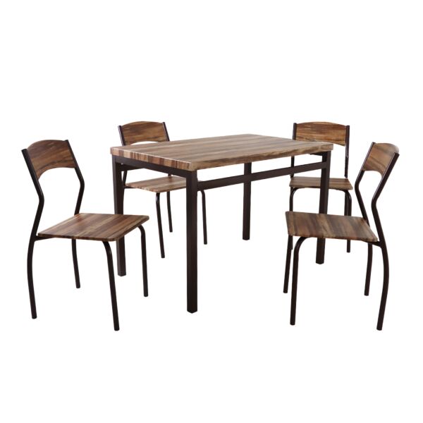 طقم طاولة طعام مستطيلة مع 4 كراسي خشب نوريا  متعددة الألوان