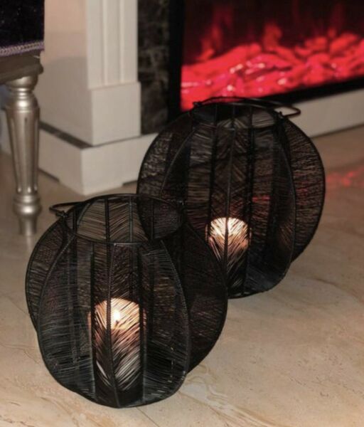 شمعدان كبير شكل قفص - اسود 