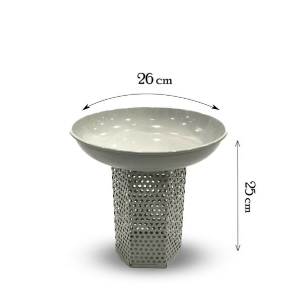 وعاء تقديم بقاعدة ريفيل - اليجانس رمادي - كبير
