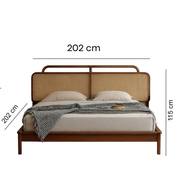 سرير كينغ راتان طبيعي 180x200 سم من ويلو - بني وبيج