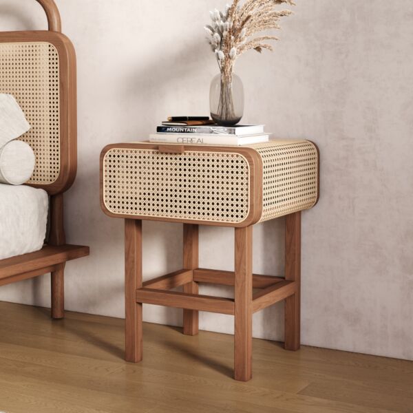 كومودينو راتان طبيعي من ويلو قلو - بني وبيج