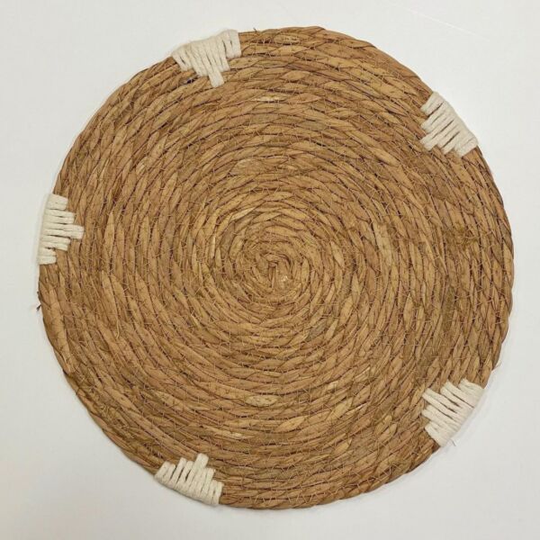 مفرش دائري جلوريا صغير 31 سم - بني فاتح وبيج