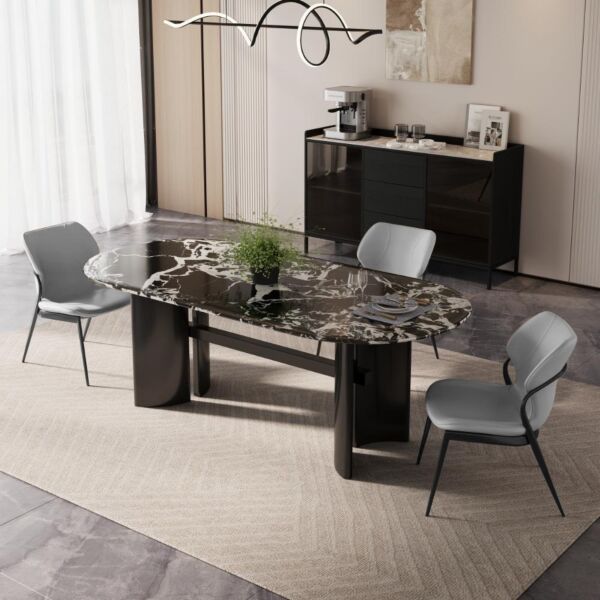 كرسي طعام بيانكا - رمادي فاتح