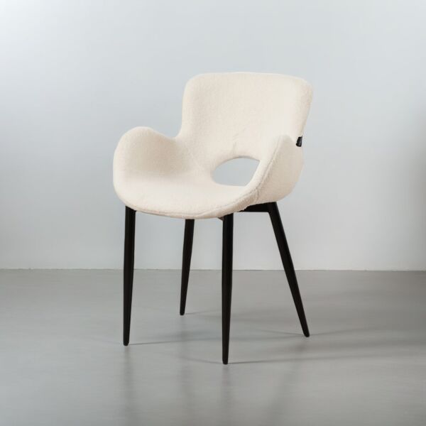 كرسي طعام بذراعين توني - أبيض