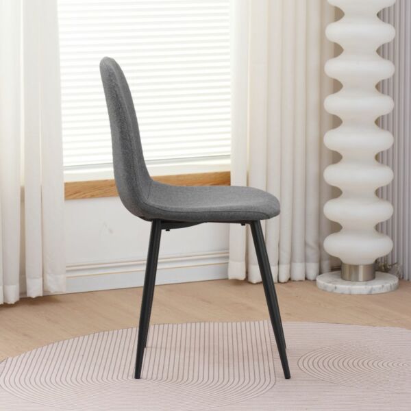 كرسي طاولة طعام بلوتو - رمادي وأسود