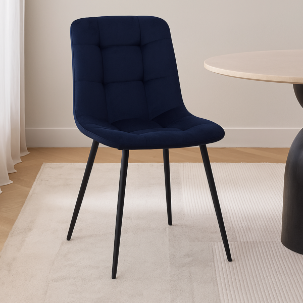كرسي طاولة طعام سمارسكي - ازرق غامق وأسود