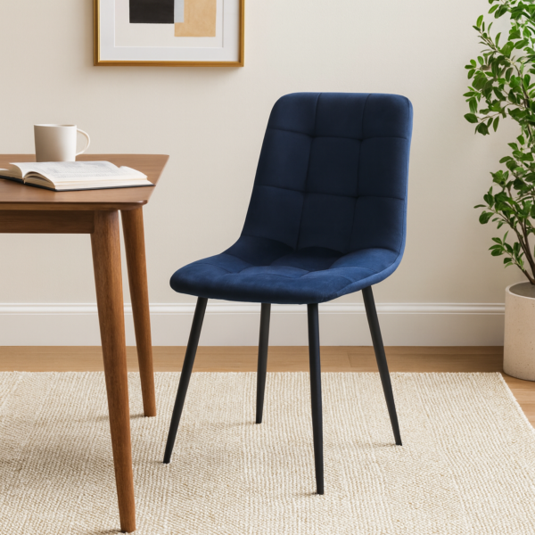 كرسي طاولة طعام سمارسكي - ازرق غامق وأسود