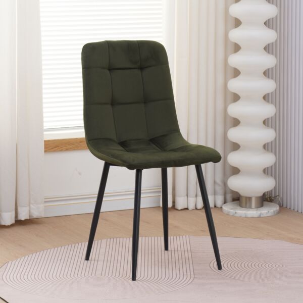 كرسي طاولة طعام سمارسكي - اخضر زيتي وأسود