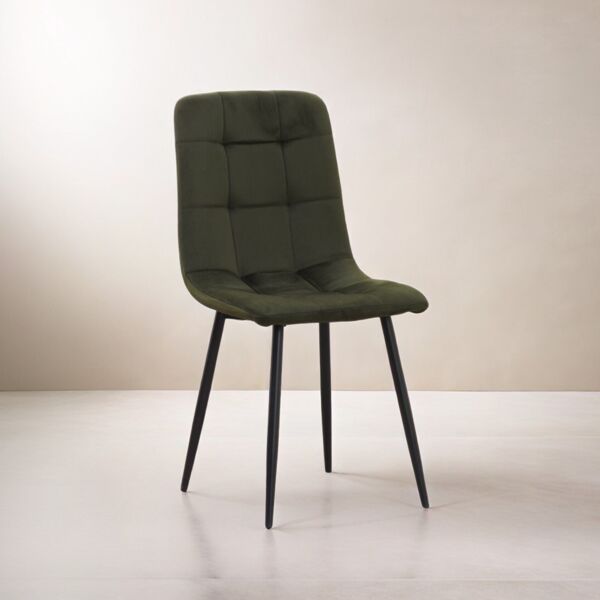 كرسي طاولة طعام سمارسكي - اخضر زيتي وأسود