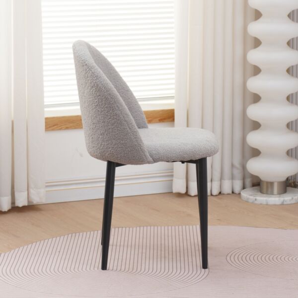 كرسي طاولة طعام الينارلو - رمادي وأسود
