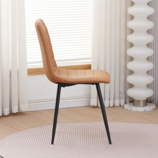 كرسي طاولة طعام ابيلا - بني وأسود