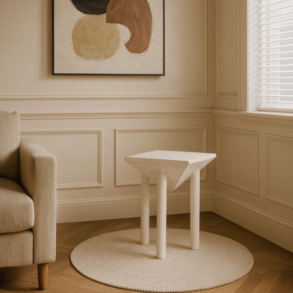 طاولة جانبية البرت - ابيض