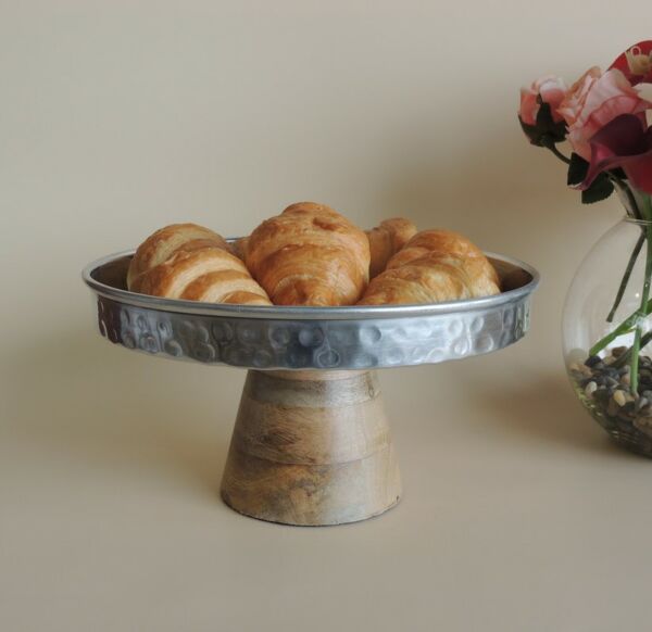 وعاء تقديم بقاعدة مرتفعة رايليس - وسط - فضي